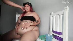 BBW Juicy Angel fat girl sandwich stuffing (plus burps) | xHamster