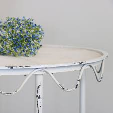 By laurel foundry modern farmhouse®. Cream Distressed Iron Side Table