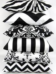 Black And White Pillow Covers 18x18 Black White Pillow 18x18 Inch Bold Modern Geometric Etsy Black And White Pillows Black And White Decor White Decor