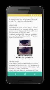 Infrared radiation detector is a free software for android, . Infrared Radiation Detector For Android Apk Download