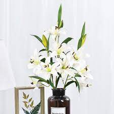 Check spelling or type a new query. Buy Sunm Boutique Artificial Lily Flowers Easter Lily Flowers With 9 Full Bloom Flower Heads And 3 Buds Real Touch Rubbery Lily Flower Bouquets For Easter Wedding Party Office Home Decor Pack