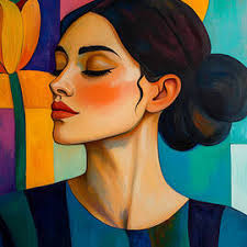 Santa Barbara Vibrant Village with Palm Trees Metal Poster by Dream Stuff