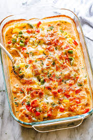 Creamy Baked Fajita Chicken Casserole Recipe Baked Chicken Casserole Recipe Chicken Recipes Casserole Chicken And Vegetable Casserole Chicken Fajita Casserole