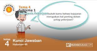 Kunci Jawaban Buku Tematik Kelas 4 Tema 4 Berbagai Pekerjaan Kurikulum 2013 Kurikulum Buku Kunci