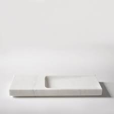 Michael Verheyden White Marble Long Tray Garde Marble Decor Marble Accessories Marble Tray