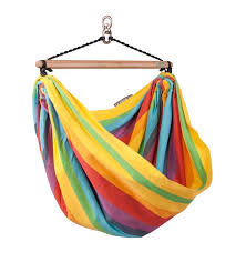 You can picture this hammock chair being suspended in front of the bed or beside the window of your teenager kid's room looking perfectly inviting. Iri Rainbow Cotton Kids Hammock Chair