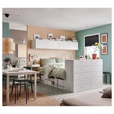 platsa cadre de lit avec 10 tiroirs blanc fonnes ikea cadre de lit lit rangement appartement studio ikea