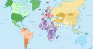 Weltkarte Einzelne Kontinente In Farbe Hoher Detailgrad Stockfotos Und Lizenzfreie Vektoren Auf Fotolia Com Bild 100017670 Weltkarte Karten Grafik