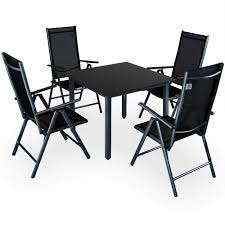Product description this hadleigh four seater reclining steel dining set not only creates an area of real comfort and aesthetic appeal in your outdoor space, it is also brilliantly functional. Deuba Garden Dining Furniture 4 Seater Bern Table And Chairs Set Aluminum Glass 4 Seater Recliner Outdoor Patio Silver Anthracite Buy Online In Bahamas At Bahamas Desertcart Com Productid 62838761