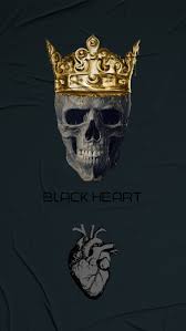 ❤ get the best black skull background on wallpaperset. Cesar Jaffar Black Heart Skull Wallpaper