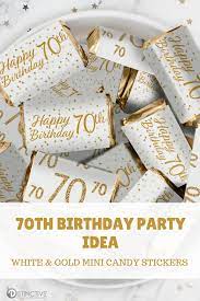 A 70th birthday has much significance. White And Gold 70th Birthday Party Mini Candy Bar Stickers 45 Count 70th Birthday Party Favors 70th Birthday Decorations 70th Birthday Ideas For Mom