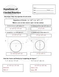 Exercise worksheet on 'what is the equation of a circle not centered on the origin?' interactive exercise worksheet (editable, printable, and sendable). Equations Of Circles Practice Worksheet By Math Ing Around Tpt