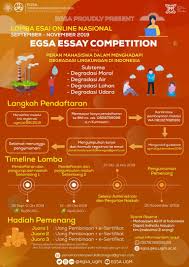 2,043 likes · 84 talking about this. Lomba Essai Online Nasional Egsa Essay Competition 2019 Environmental Geography Student Association