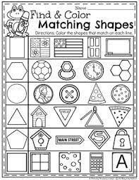 This means that your children have an. Preschool Matching Shapes Worksheets For Kindergarten Preschool Worksheet Gallery