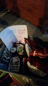 If he is interested in sport, you should choose sport tickets to give on february fourteenth. Gamer Starter Pack This Was To My Bf For Valentines Day So This Could Be An Idea Of Your Bo Gifts For Gamer Boyfriend Diy Gifts For Boyfriend Boyfriend Gifts