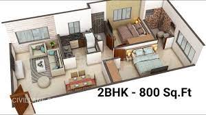 2bhk House Interior Design 800 Sq Ft By Civillane Com Youtube Home Inside Design Inside Design Small Space Interior Design