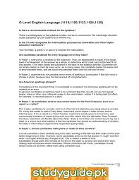 For revision resources, click on the following link. O Level English Language 1115 1120 1123 1124 1125