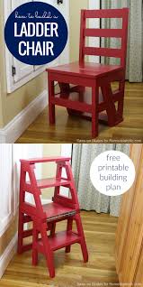 Build This Multi Functional Diy Ladder Chair Which Looks Like An Ordinary Dining Chair But Easily Folds Into A S Ladder Chair Diy Furniture Folding Step Stool