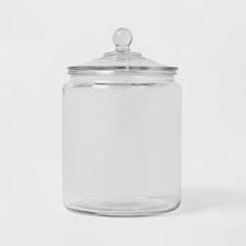 Socosy embossed clear glass apothecary jar with lid, candy jar wedding candy buffet jar crystal jewelry box food jar 6 oz. 64oz Glass Jar And Lid Threshold Target