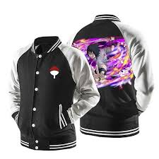 Naruto Uchiha Sasuke Sharingan Moon Tattoo Baseball Jacket Anime Jackets Baseball Jacket Anime Jacket Jackets