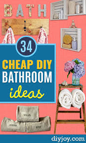A wall gallery of favorite objects like starfish or baskets can be a personal choose a patterned or a printed shower curtain that coordinates with your towels and mats. 34 Cheap Diy Bathroom Decor Ideas