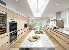 design of big kitchen in natural colors