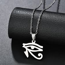Bronze egyptian eye of horus pendant. Luxury Gold Silver Color Rah Egypt Eye Of Horus Pendant Necklace Hop C