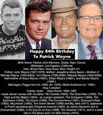 July 15: Happy 84th Birthday to Patrick Wayne #patrickwayne #actor  #johnWayne #bornonthisday #happybirthday #July #JulyBirthdays #biography  #information