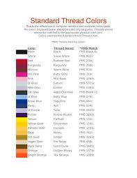 Standard Thread Colors Distributorcentral