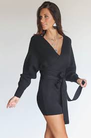 Call My Name Black Sweater Wrap Dress Wrap Sweater Dress Black Sweaters Wrap Dress