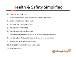Departments must ensure that the information on the poster is kept up to date. Health And Safety Made Easy Powerpoint Presentation