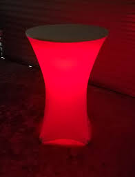 Lighted Cocktail Table W Affixed Rgb Led Lights And Spandex Cover Red Led Lights Rgb Led Lights Led Lights