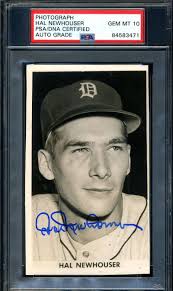 Hal Newhouser Gem Mint 10 PSA DNA Coa Signed Vintage Tigers Photo Autograph