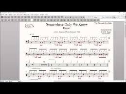 Keane Somewhere Only We Know Drum Score Drum Sheet Drum Note Drum Transcription Score De Tambour Partitions Drum Notes Somewhere Only We Know Drums Sheet