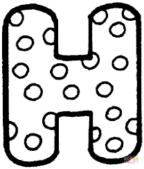 Bubble letters h coloring page. Letter H With Polka Dot Super Coloring Coloring Letters Lettering Polka Dots
