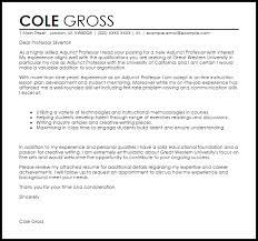 Adjunct Professor Cover Letter Sample Cover Letter Templates Examples