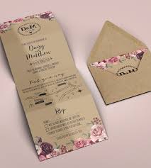 Folded Wedding Invitation Kraft Wedding Invitation Rustic Wedding Invitation Co Folded Wedding Invitation Kraft Wedding Invitations Wedding Invitations Boho