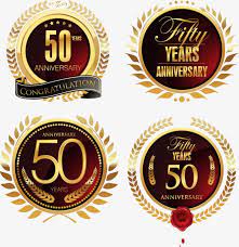 ناقلات احتفال شارة الذكرى الخمسين المتجه ذكرى سنوية احتفل Png وملف Psd للتحميل مجانا 50th Anniversary Anniversary Congratulations Anniversary