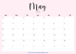 May 2026 Printable Calendar (23 Free Templates + PDF) | Custom Calendar  Maker
