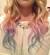 Rainbow Hair Tips On Dark Hair