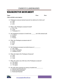 Famous Landmarks Geography Worksheets Geography Worksheets Famous Landmarks 1st Grade Worksheets