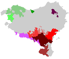 Carte de l'itinéraire des incontournables du pays basque. Vignobles Du Pays Basque Wikipedia