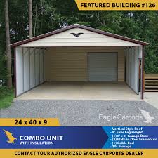 You want to check the weatherstripping at the bottom of the door to make sure it is intact. The Backyard Solution Need A Dual Purpose Building Look No Further Then This Vertical Roof 24x40x9 Combo Unit From Eagle Carports It Features A Ten Foot Enclosed Storage Area 30 Feet