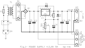 .power supply and variable power supply 0 to 30v that can provide current uap to 2a and can supply 0 to 30v 2a circuit does not require further explanation, which is a controlled variable list of symmetrical regulated power supply components: Lm338 12v Power Supply Circuit