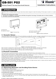 Great savings & free delivery / collection on many items. Gb501pg2 Wireless Glassbreak Detector User Manual D 303371 Gb 501 Pg2 Installation Instructions Visonic