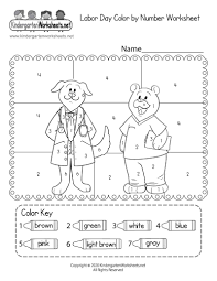 Kindergarten Labor Day Color By Number Worksheet Color Worksheets Number Worksheets Holiday Worksheets