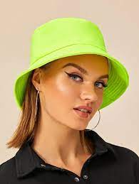Neon Green Bucket Hat Romwe Green Bucket Hat Hats Lace Gloves