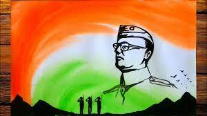 Rash behari bose formed indian national army to subhash chandra bose.; Netaji Subhash Chandra Bose Drawing With Water Color 23rd January Painting Youtube