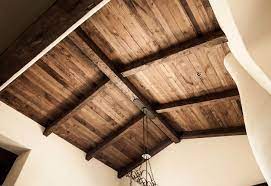 This Ceiling Used Hand Hewn Douglas Fir Beams With Semi Surfaced Douglas Fir Planking The Beams Have A Dark Bro Wood Beam Ceiling Reclaimed Wood Ceiling Beams