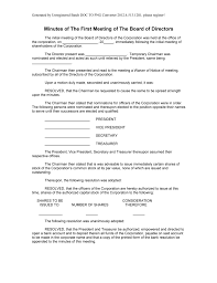 Corporation Meeting Minutes Free Printable Documents Board Of Directors Board Meeting Meeting